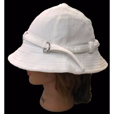  Bucket Foldable Travel  White Cotton Hat with Band Knot   eb-67733036